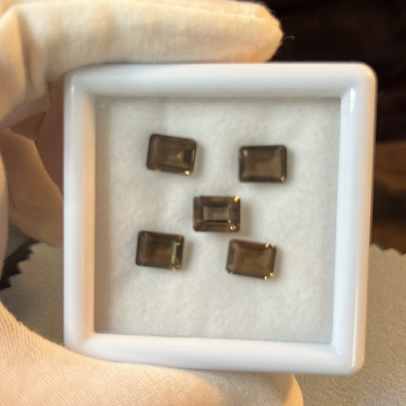 5 pc  Octagon 8x6 Smoky Quartz loose Gemstones set 6.9cts - Picture 4 of 5